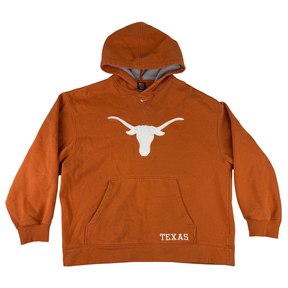 Nike Team Hoodie Mens‎ Large Burnt Orange Texas Longhorns Oversized Embroidered